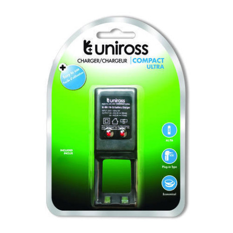 Uniross Compact Ultra Charger Charging AA Ni-MH Or Ni-Cd Rechargeable Battery